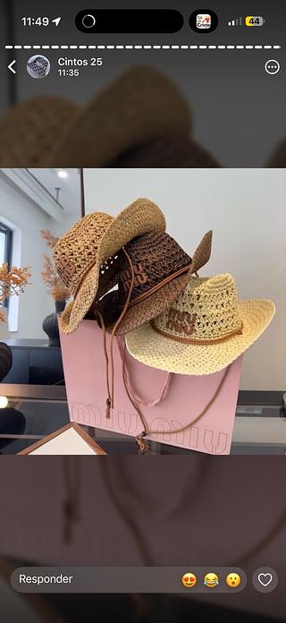 Miumiu chapéu de palha