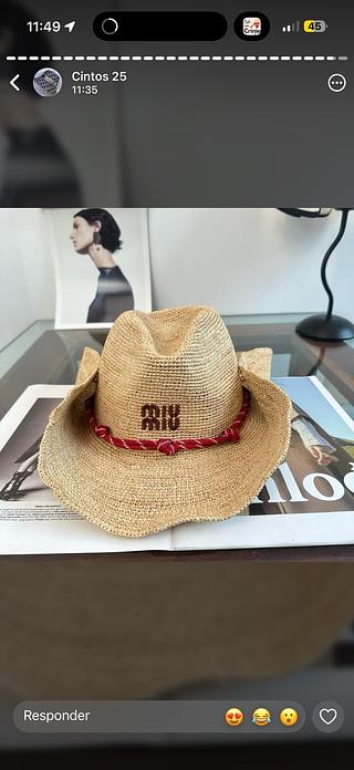 Miumiu chapéu de palha